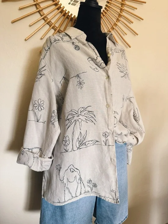 Vintage Desert Linen Top - Picture 2 of 6